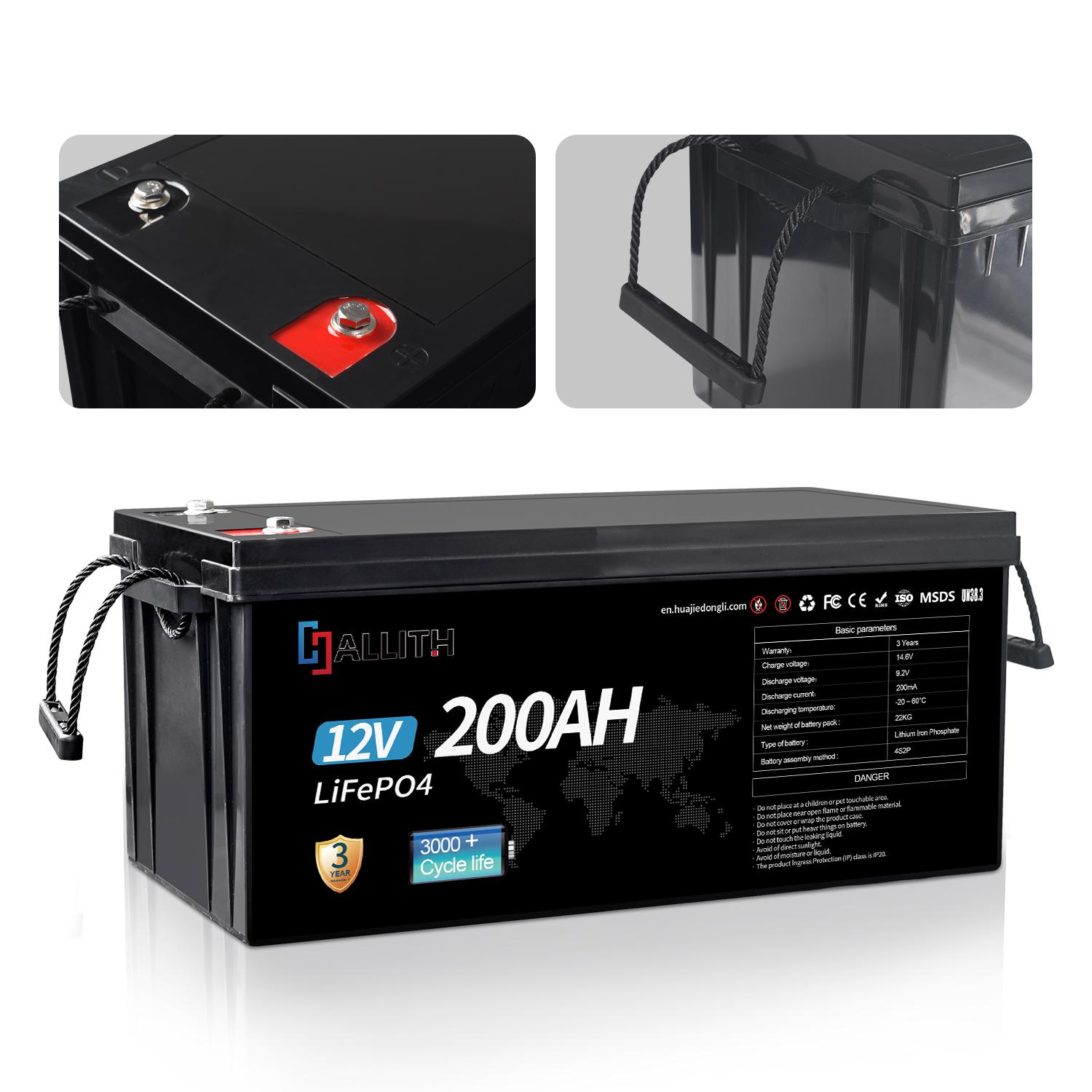 4 X 12V 200Ah LiFePo4 Deep Cycle Lithium Battery Bluetooth / Self-Heat -  SunGoldPower